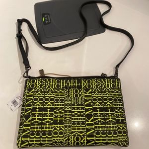 Michael Kors Newsprint Logo LG Crossbody